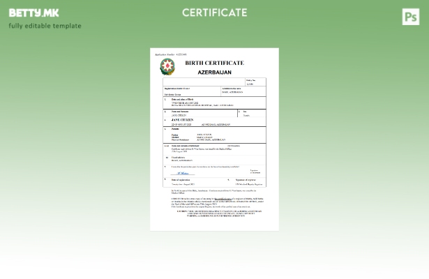 модерен стил Азербејџан од витално значење извод од матичната книга на родените